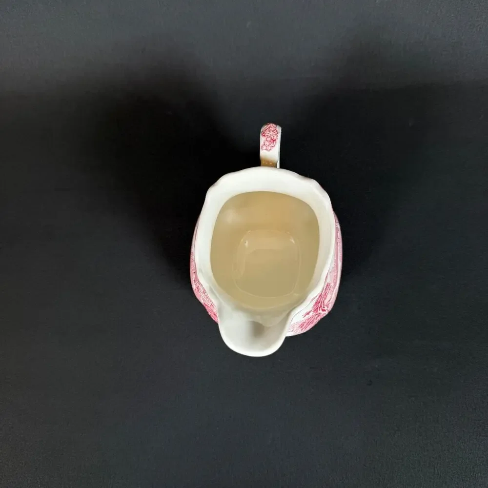 ANTIQUE JENNY LIND ROYAL STAFFORDSHIRE ENGLAND RED CREAMER 3 1/2